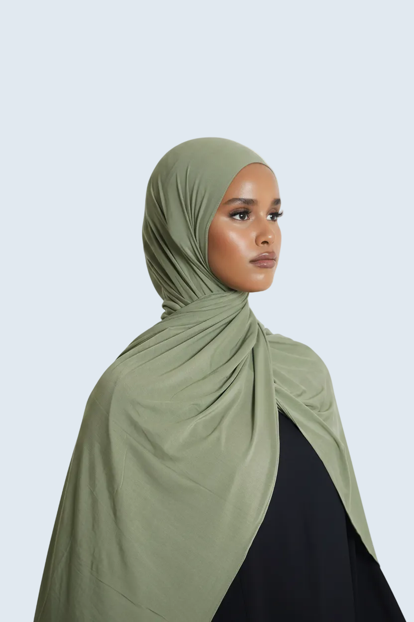 Verde Veil bamboo jersey hijab Dar-Al-Hayya