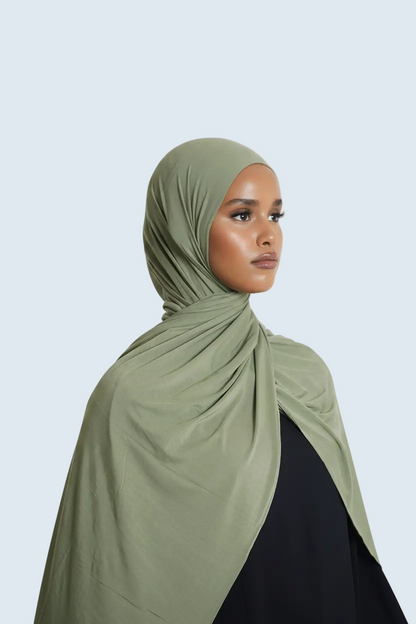 Verde Veil bamboo jersey hijab Dar-Al-Hayya