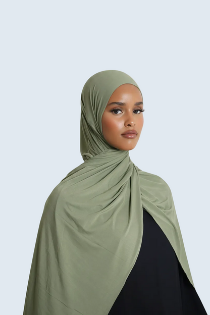 Verde Veil bamboo jersey hijab Dar-Al-Hayya