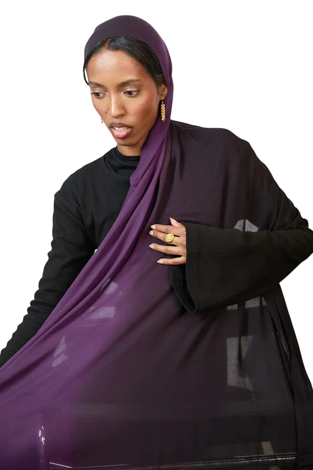 Purple & Black Ombre Modal Hijab Dar-Al-Hayya