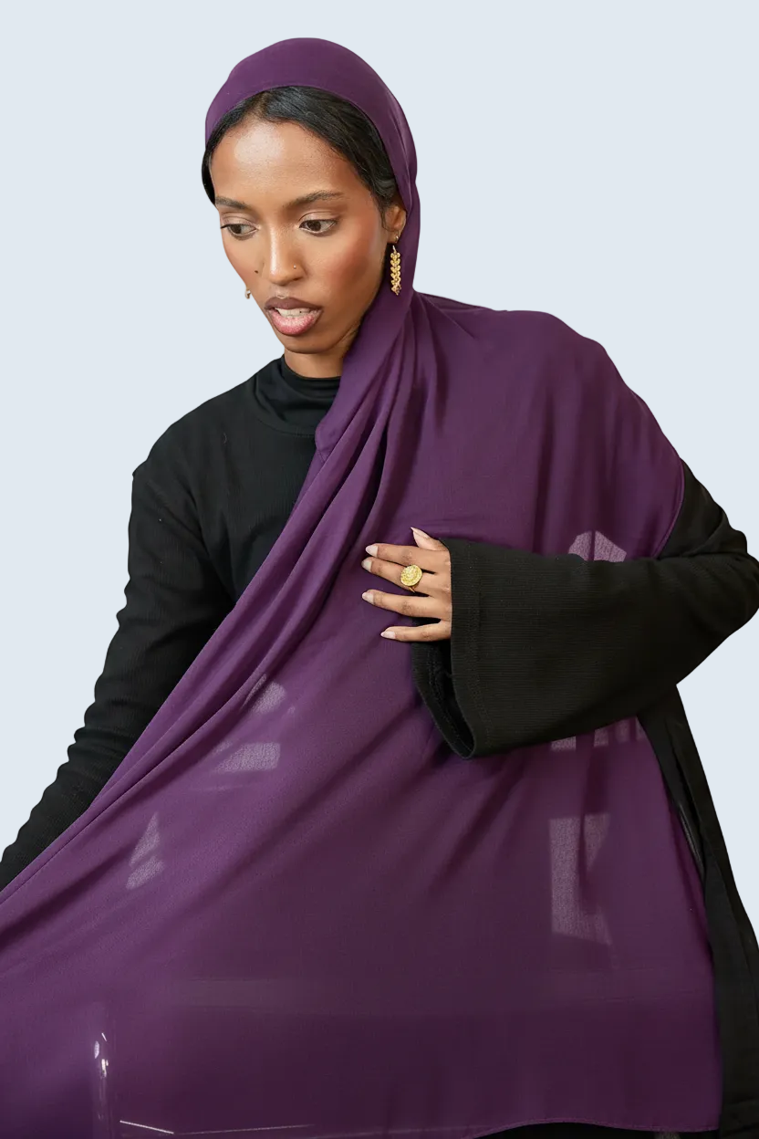 Purple & Black Ombre Modal Hijab Dar-Al-Hayya