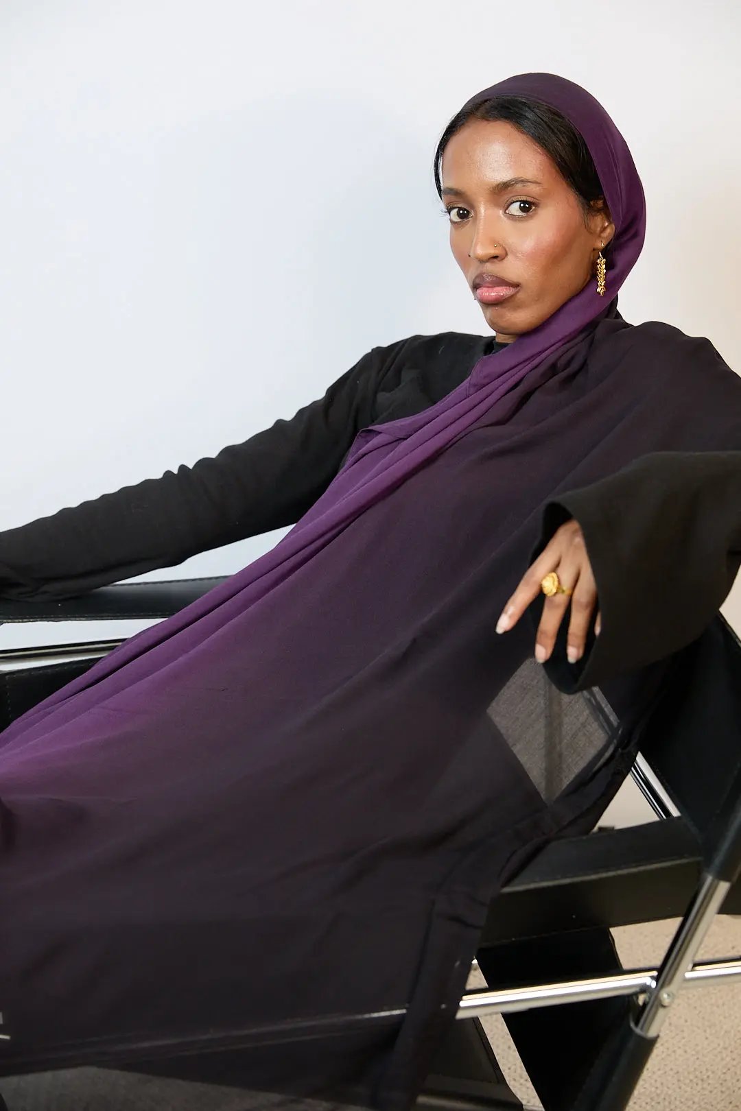 Purple & Black Ombre Modal Hijab Dar-Al-Hayya
