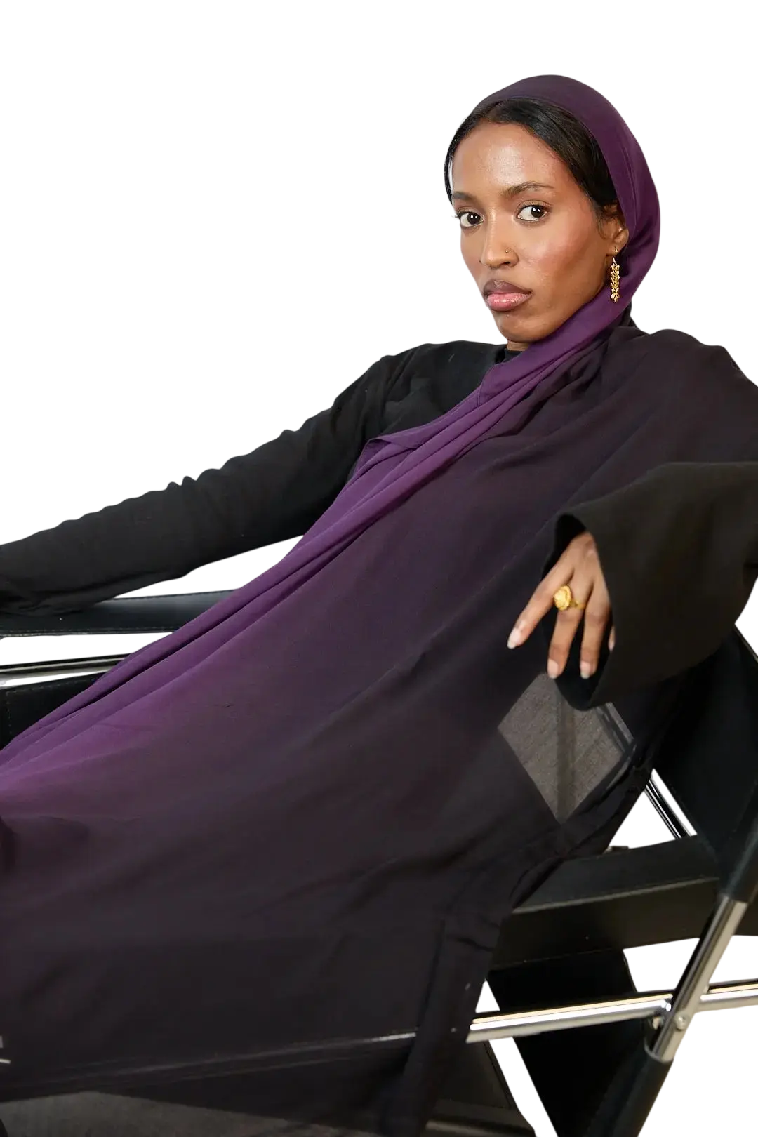 Purple & Black Ombre Modal Hijab Dar-Al-Hayya