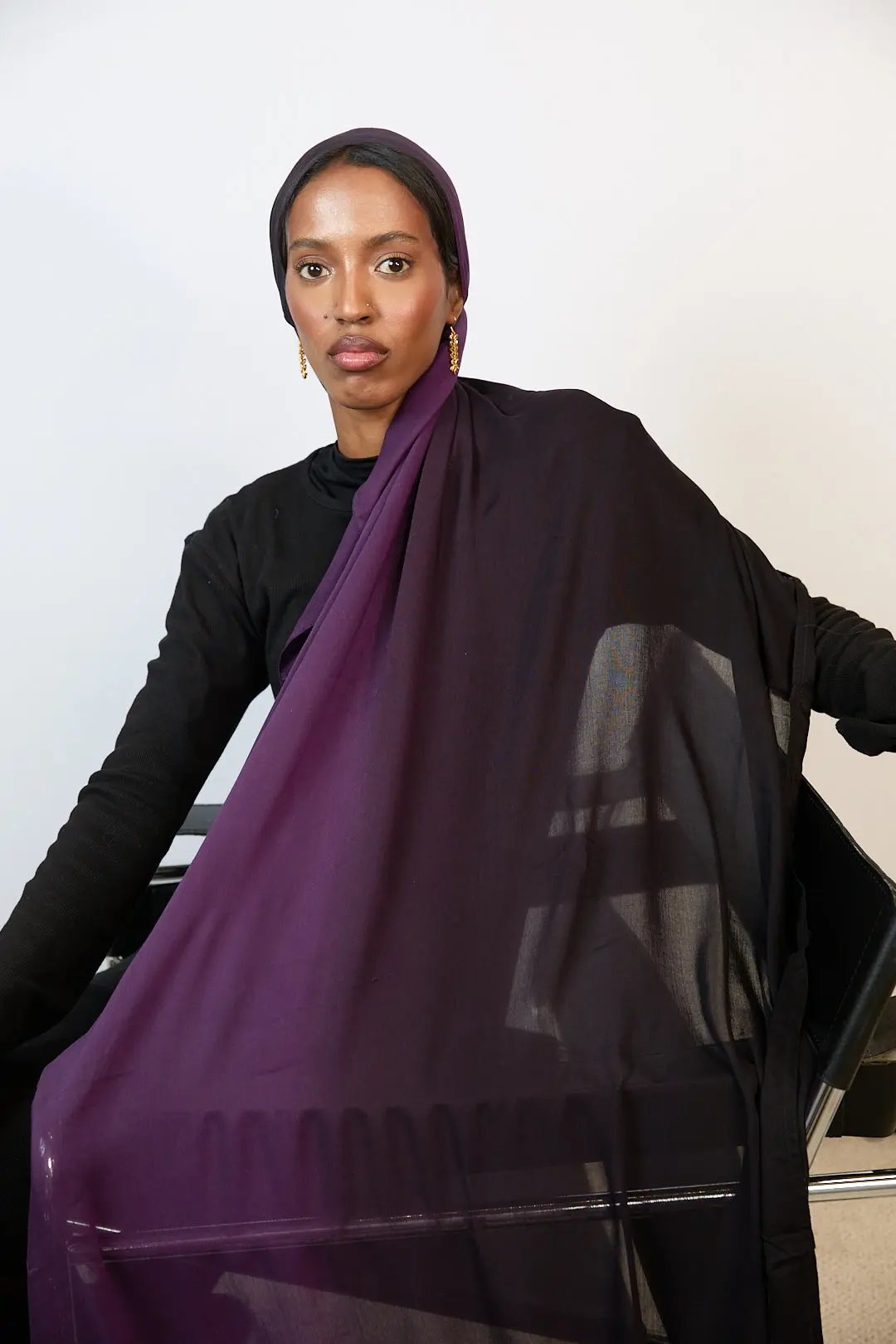 Purple & Black Ombre Modal Hijab Dar-Al-Hayya