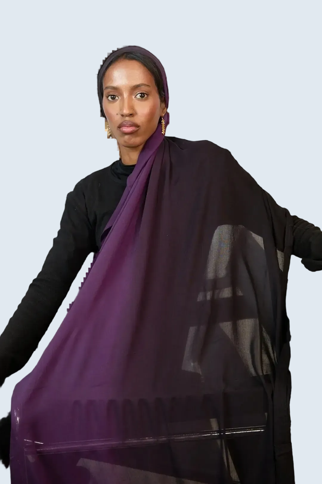 Purple & Black Ombre Modal Hijab Dar-Al-Hayya
