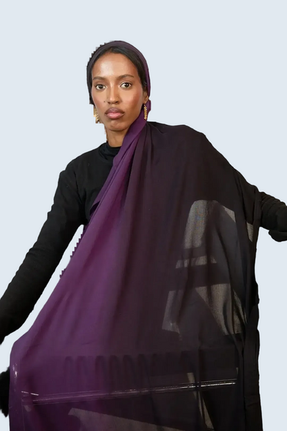 Purple & Black Ombre Modal Hijab Dar-Al-Hayya