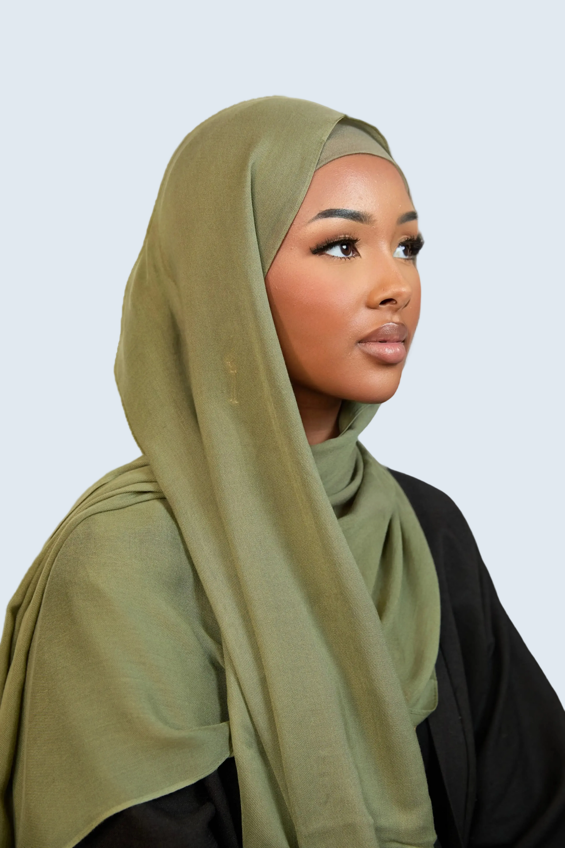 Olive Green Plain Modal Hijab Dar-Al-Hayya