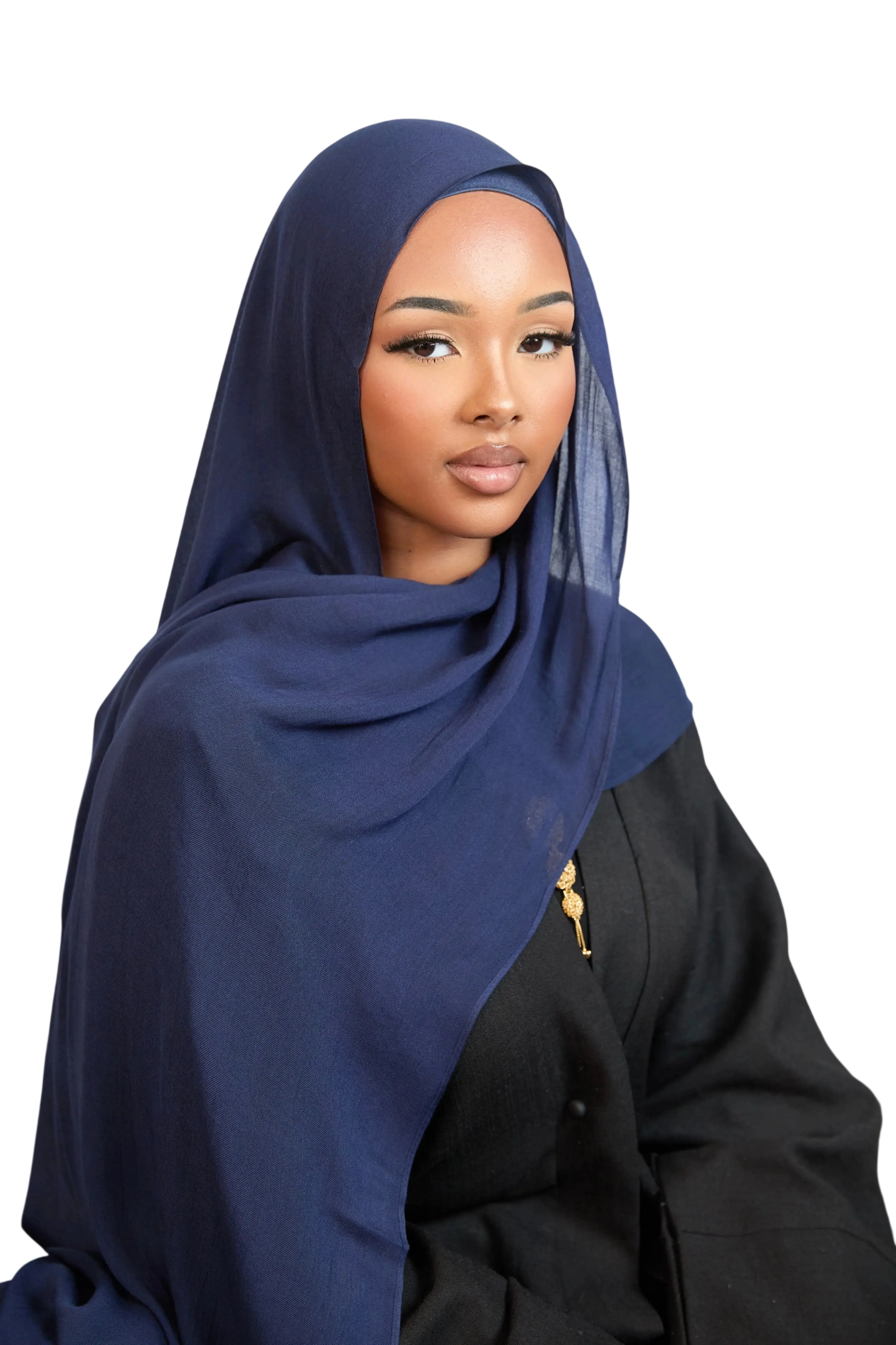 Navy Blue Plain Modal Hijab Dar-Al-Hayya