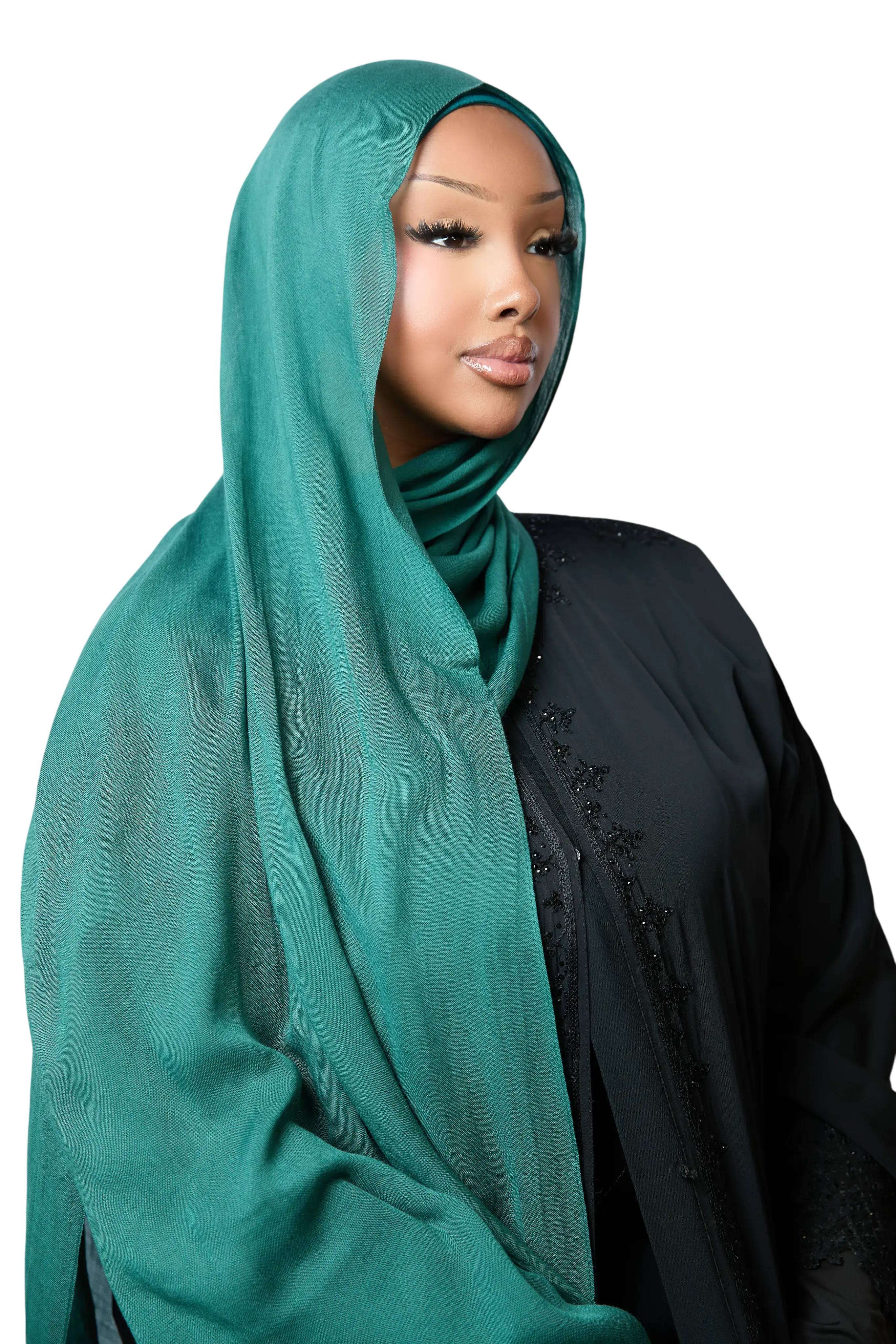 Teal Plain Modal Hijab Dar-Al-Hayya