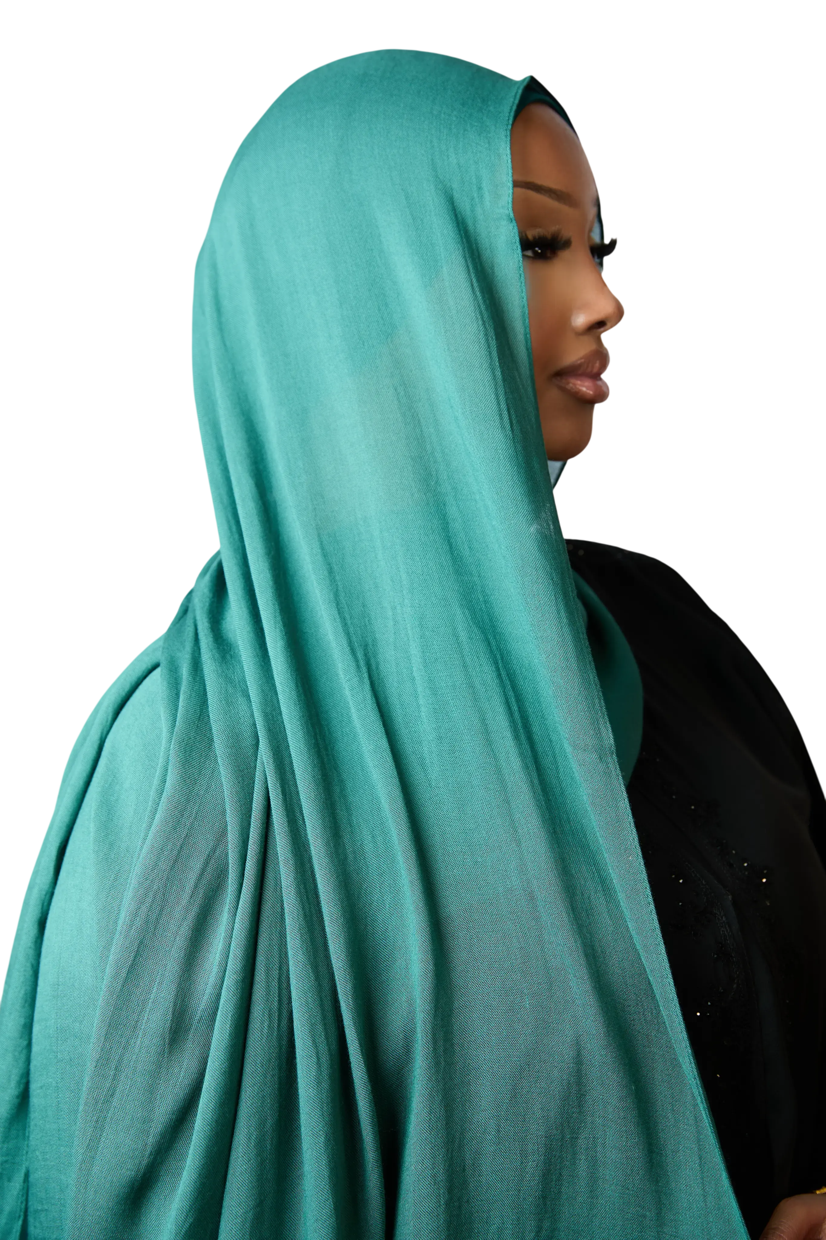 Teal Plain Modal Hijab Dar-Al-Hayya