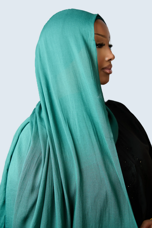 Teal Plain Modal Hijab Dar-Al-Hayya