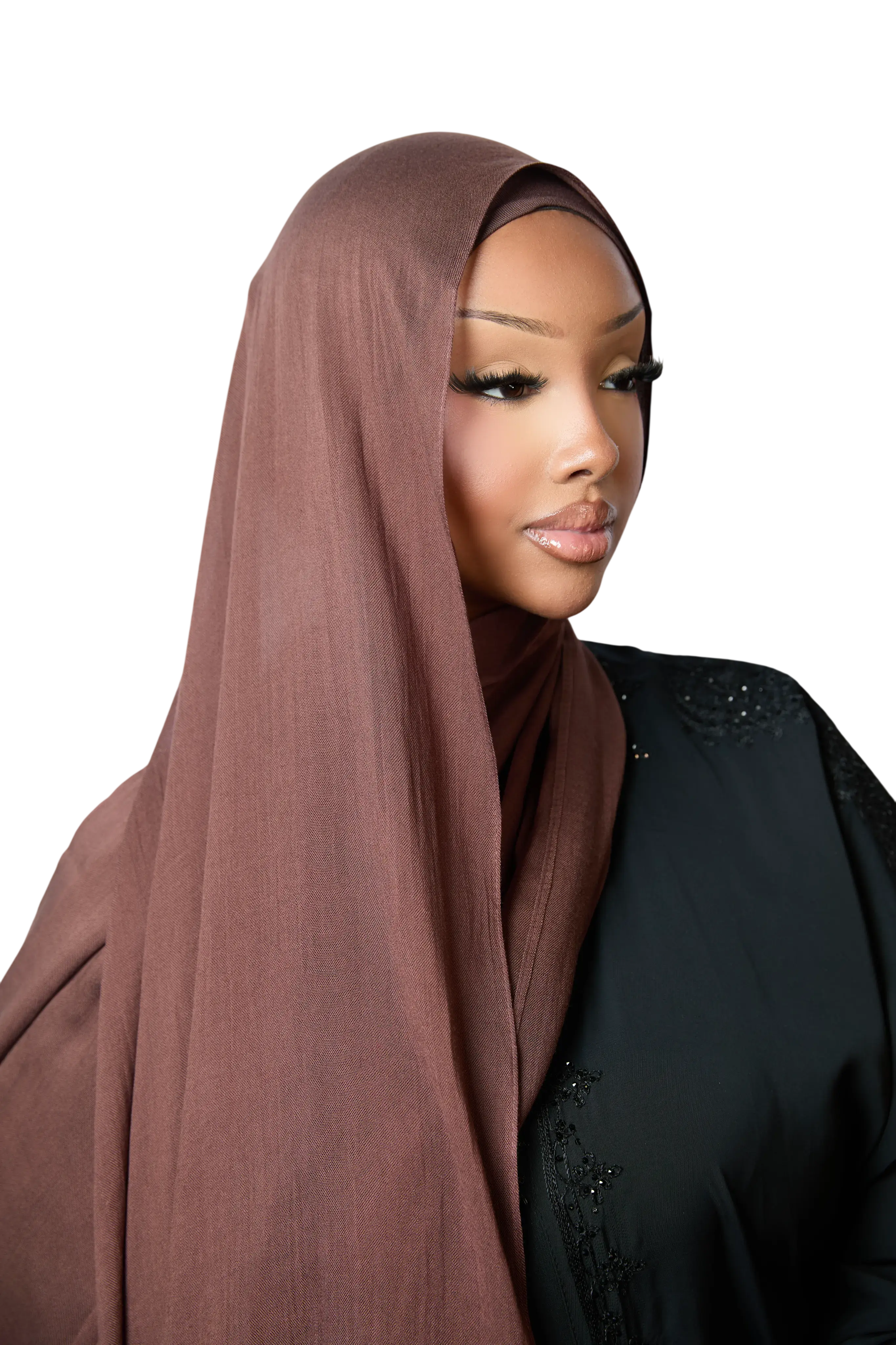 Dark Brown Plain Modal Hijab Dar-Al-Hayya