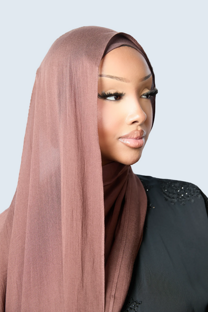 Dark Brown Plain Modal Hijab Dar-Al-Hayya