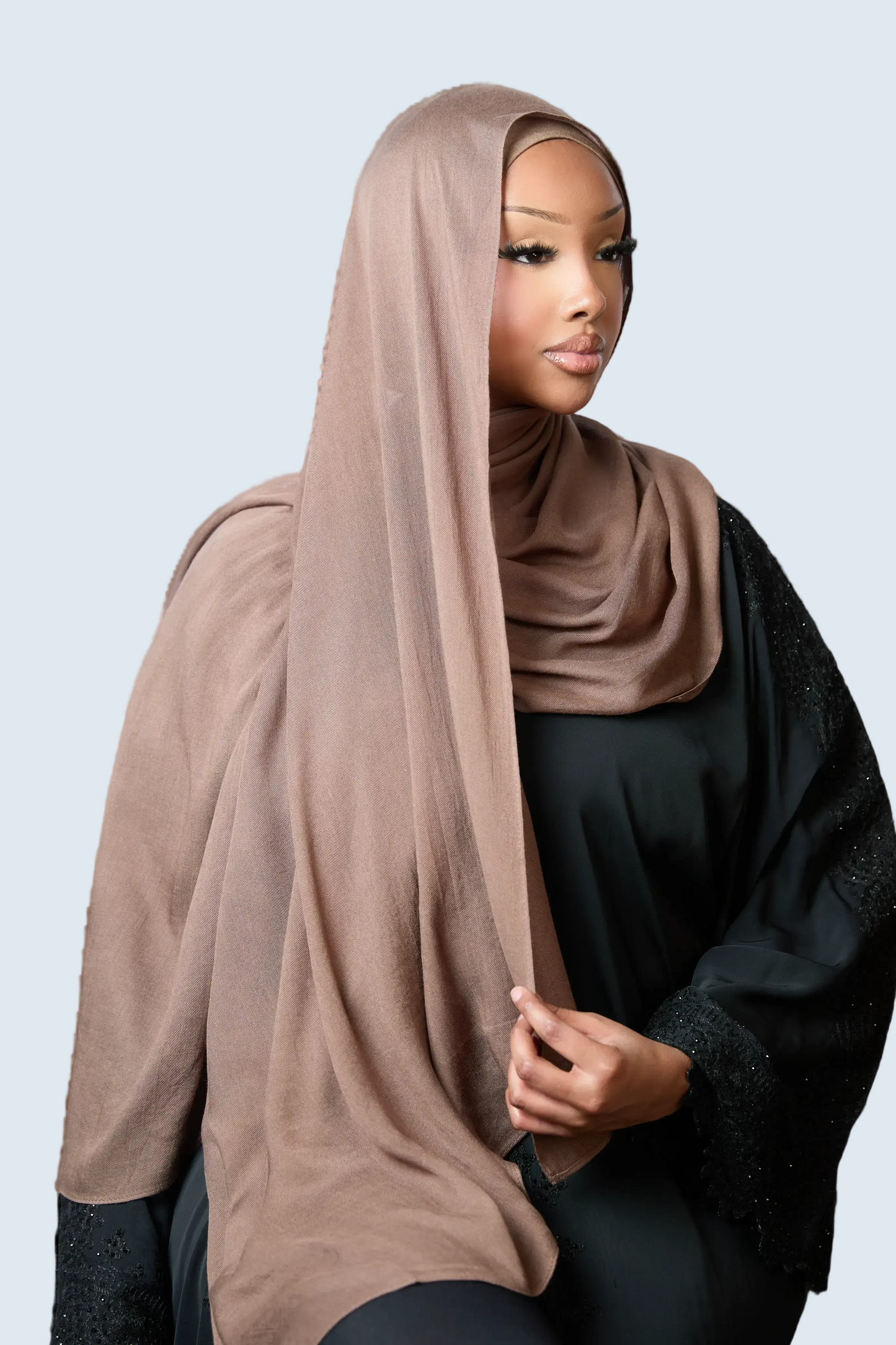 Brown Plain Modal Hijab Dar-Al-Hayya