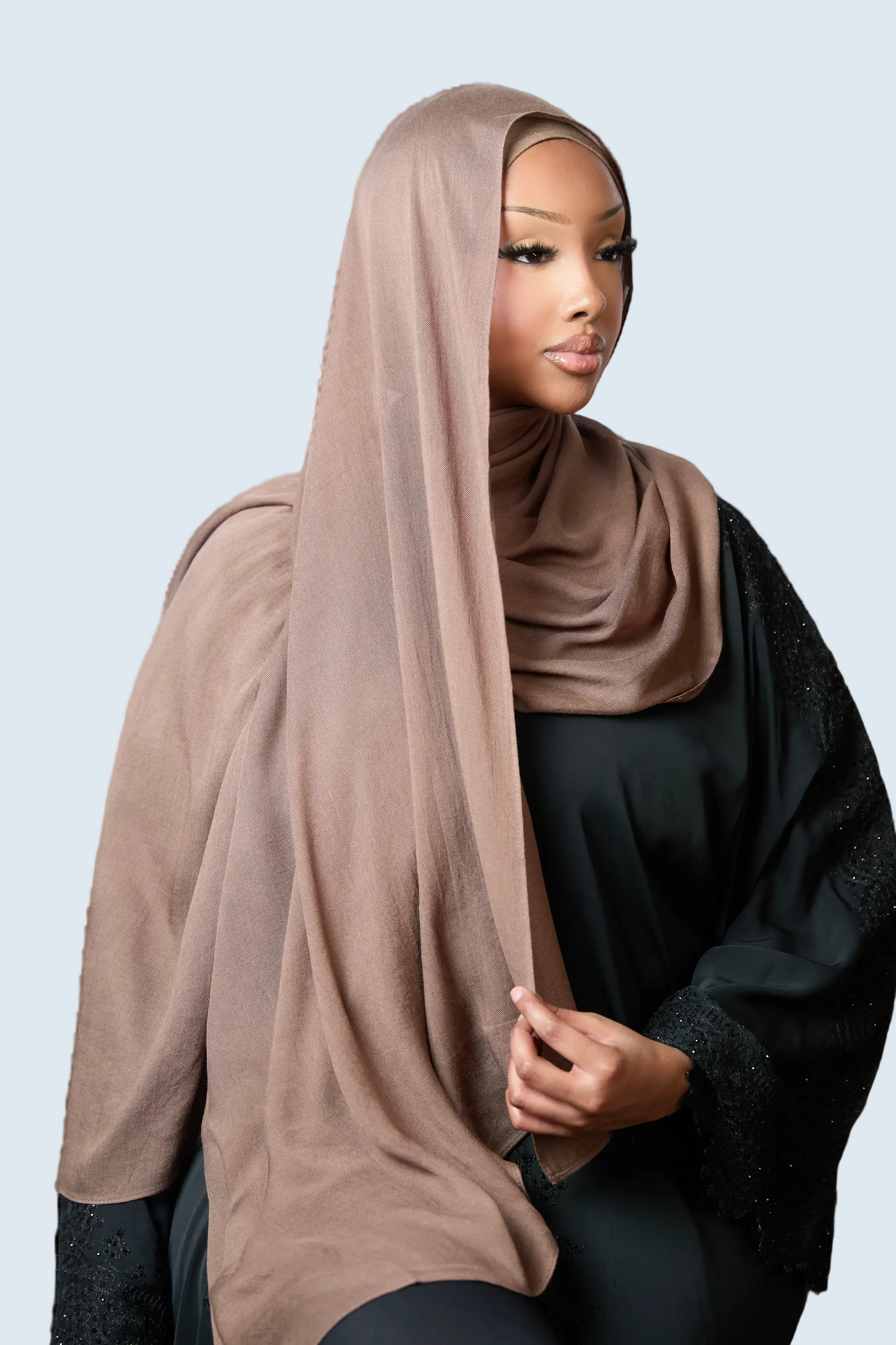 Brown Plain Modal Hijab Dar-Al-Hayya