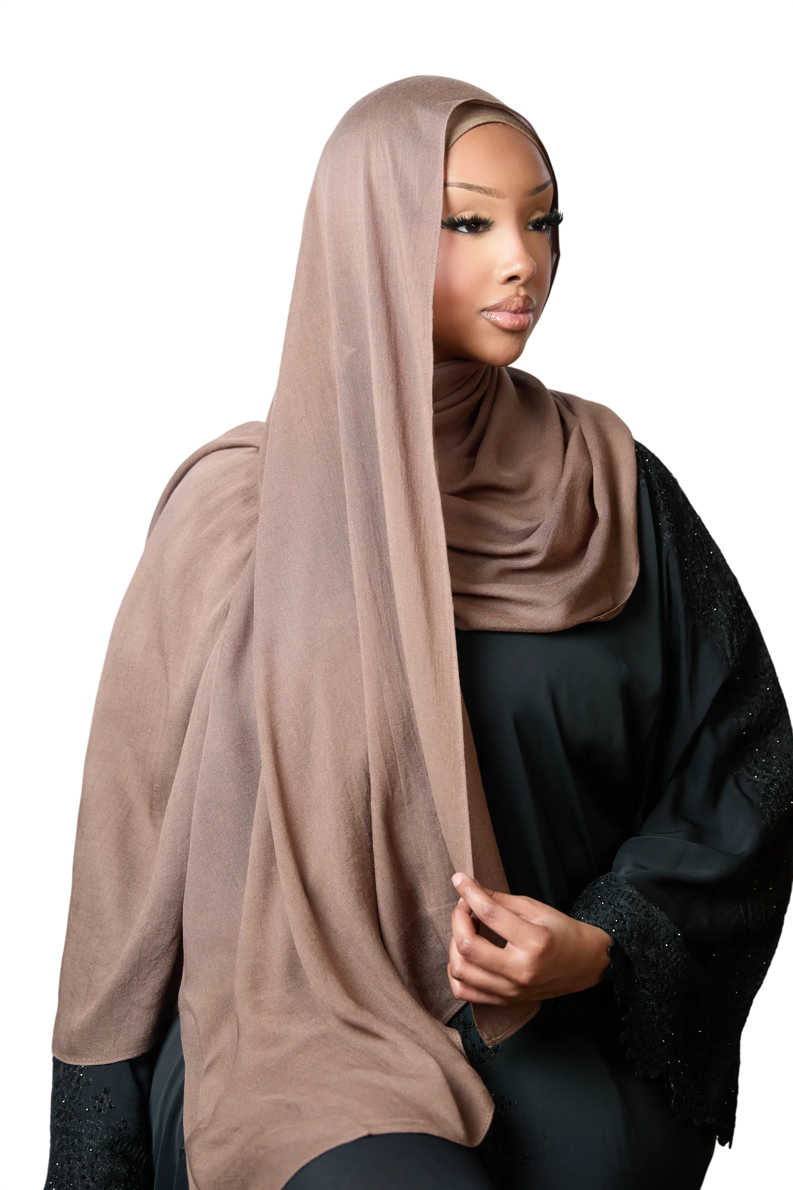 Brown Plain Modal Hijab Dar-Al-Hayya
