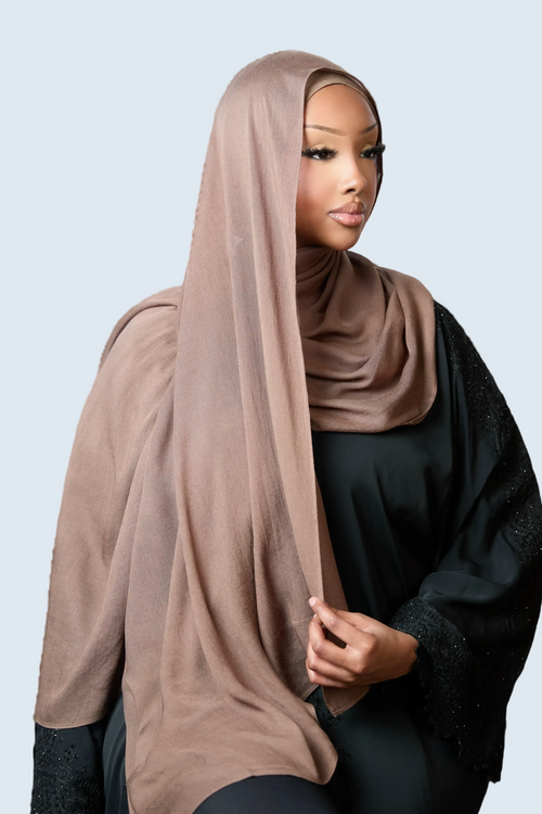 Brown Plain Modal Hijab Dar-Al-Hayya