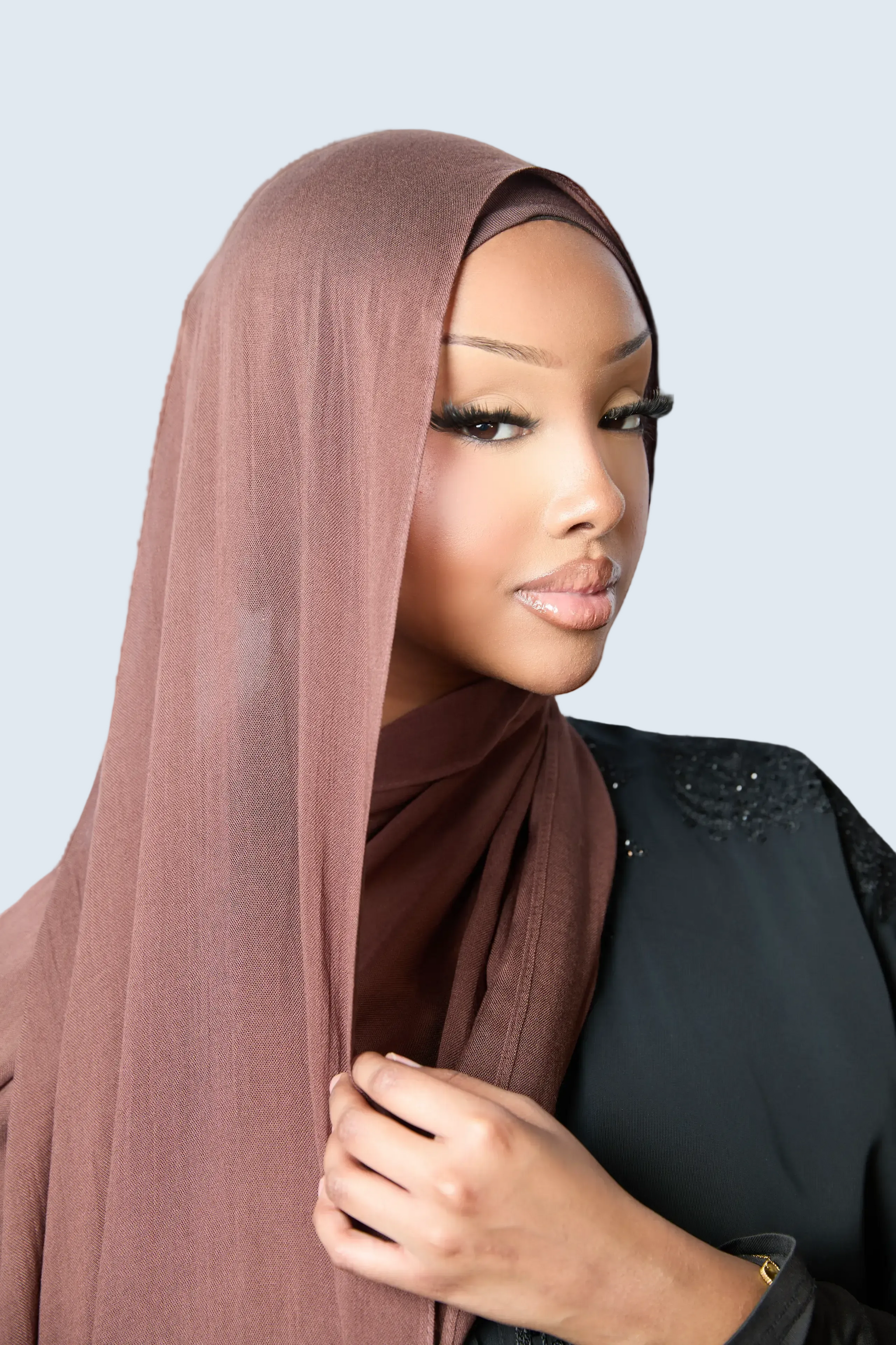 Dark Brown Plain Modal Hijab Dar-Al-Hayya