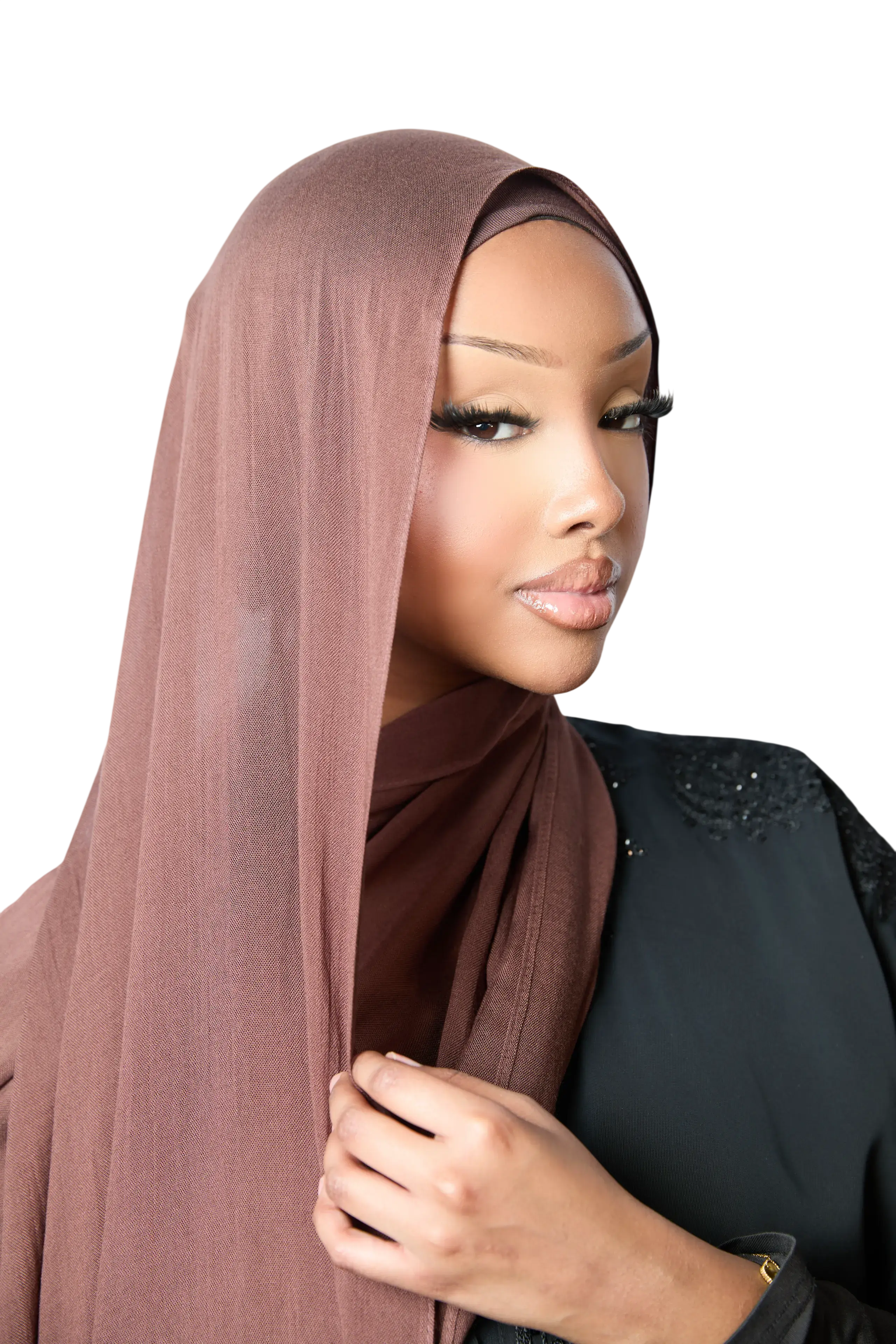 Dark Brown Plain Modal Hijab Dar-Al-Hayya