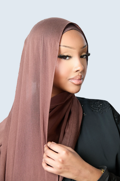 Dark Brown Plain Modal Hijab Dar-Al-Hayya