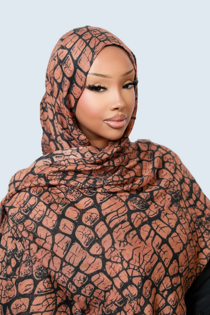 Crocodile Print Modal Hijab Dar-Al-Hayya