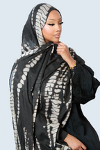 Black Bamboo Print Modal Hijab Dar-Al-Hayya