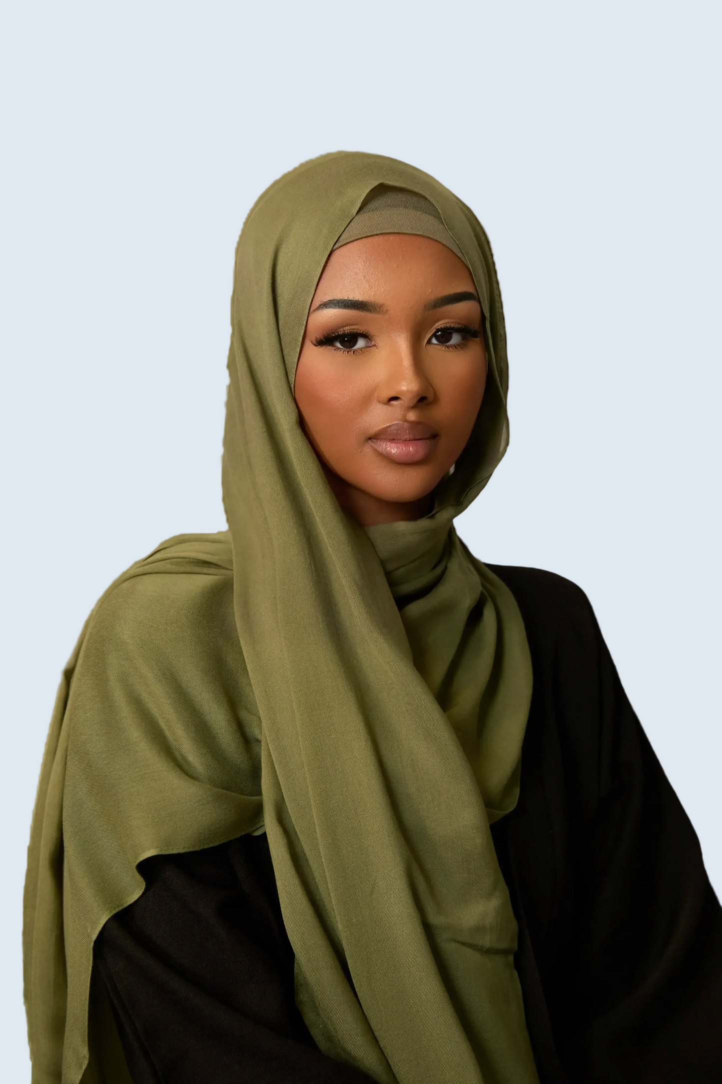 Olive Green Plain Modal Hijab Dar-Al-Hayya