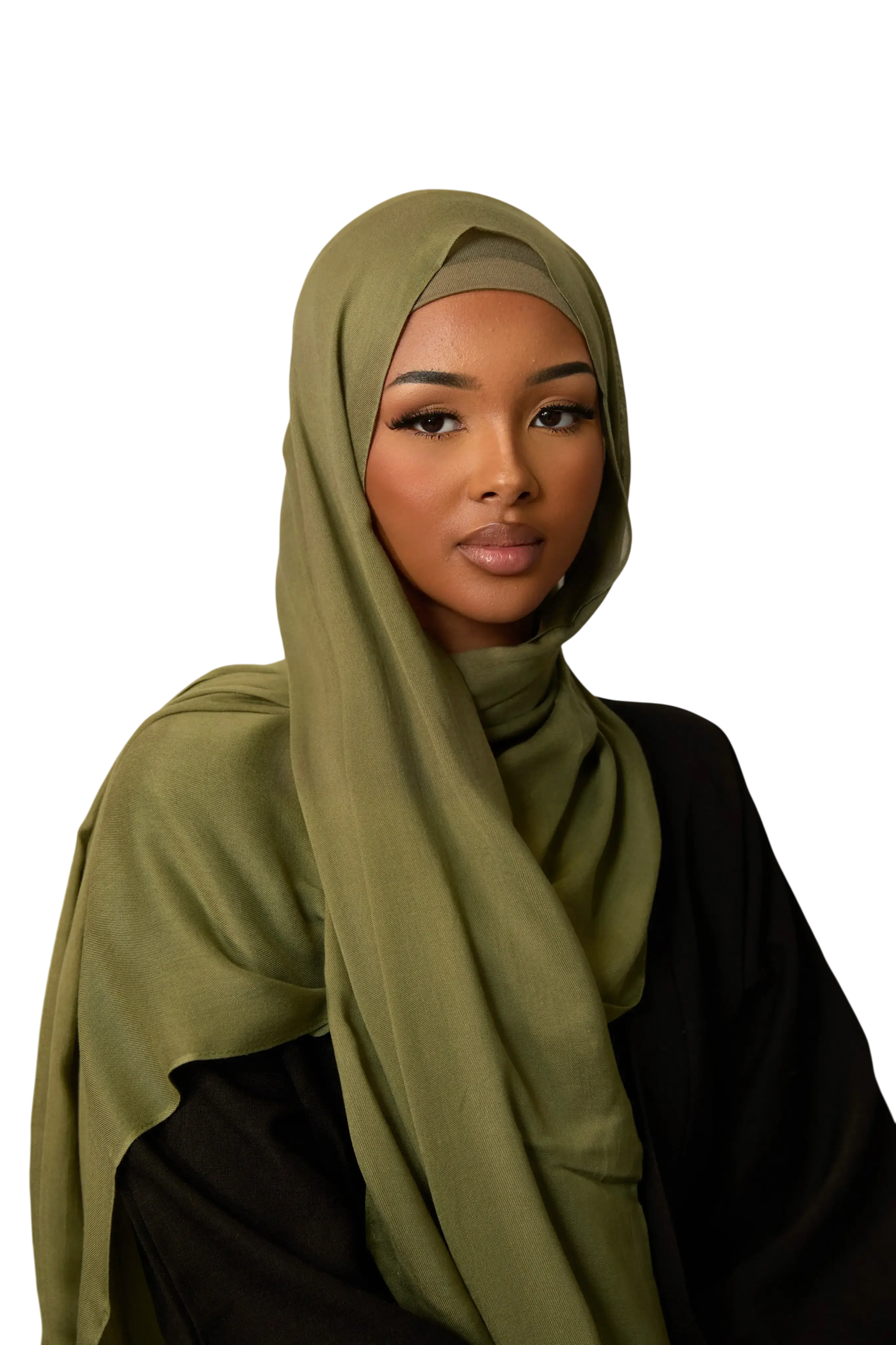 Olive Green Plain Modal Hijab Dar-Al-Hayya