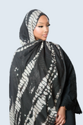 Black Bamboo Print Modal Hijab Dar-Al-Hayya