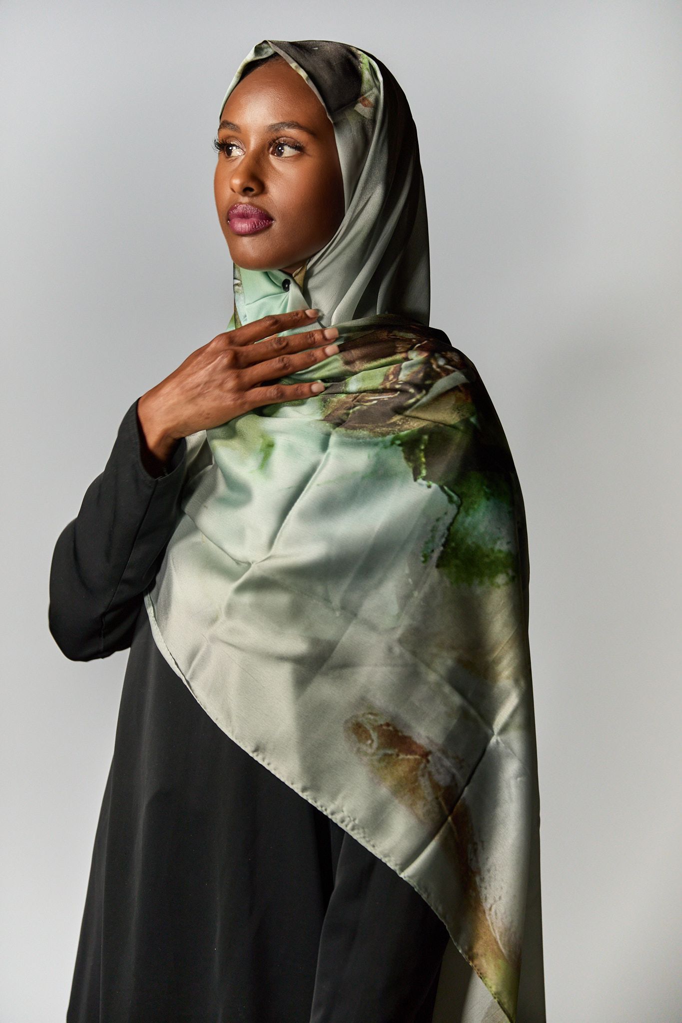 Forest Whisper Satin Hijab