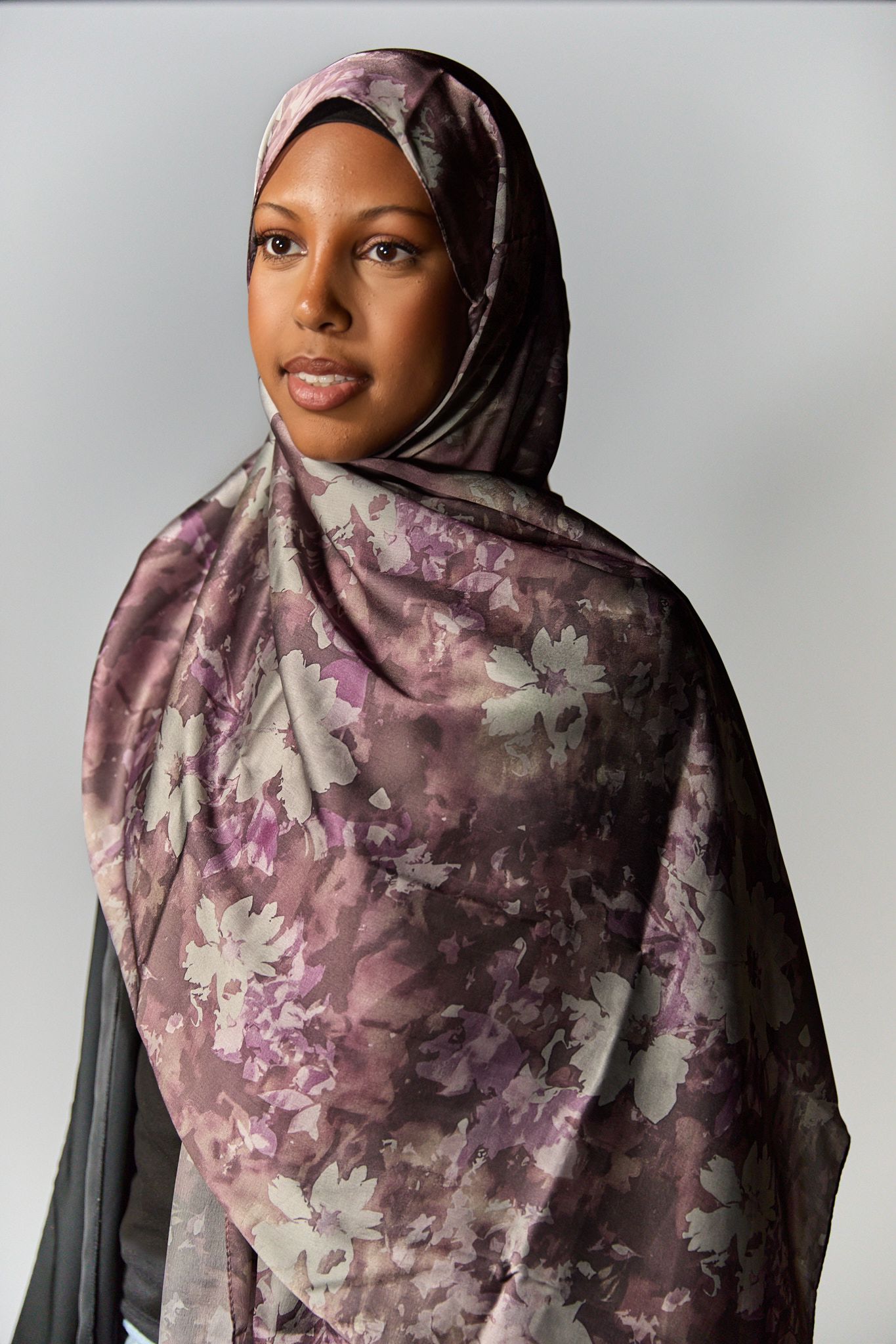 Mystic Bloom Satin Hijab