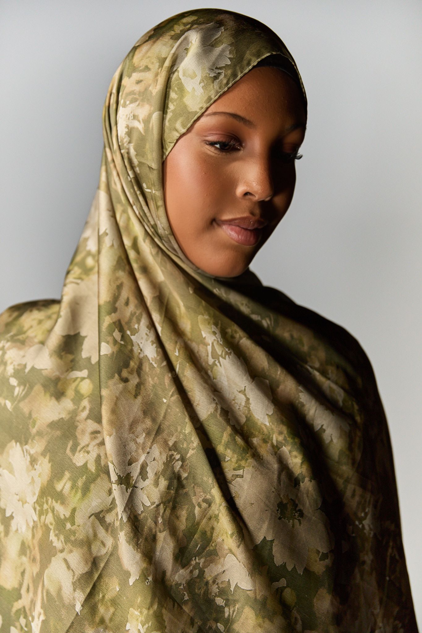 Floral Forest Satin Hijab
