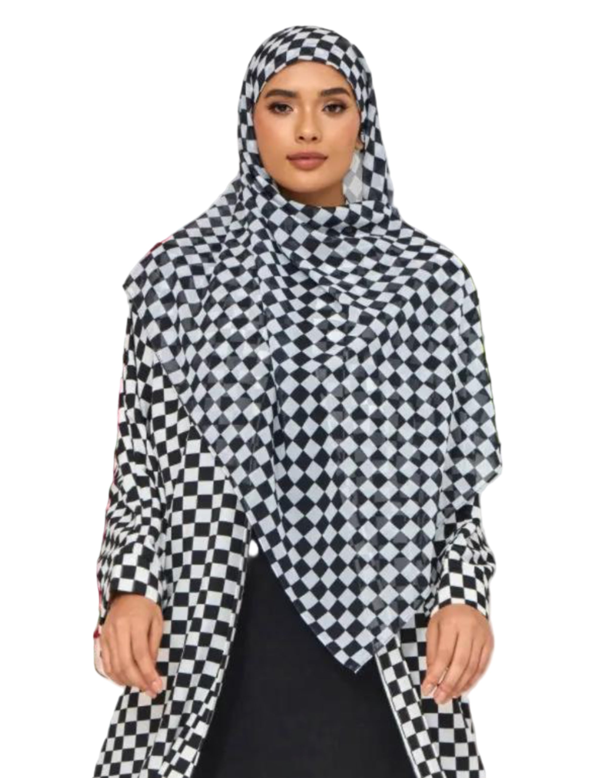 Elegance Noir and Blanc Abaya Dar-Al-Hayya
