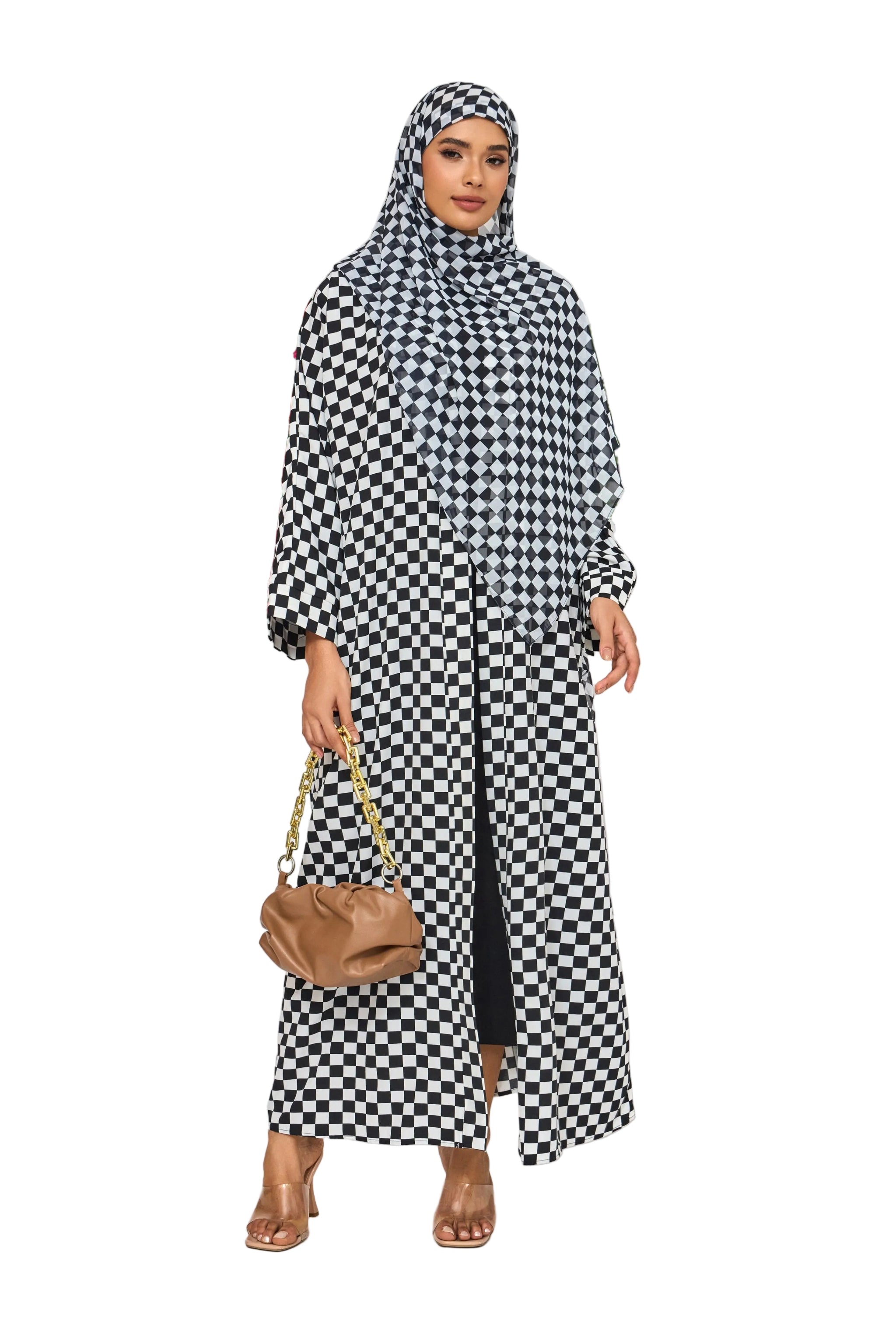 Elegance Noir and Blanc Abaya Dar-Al-Hayya