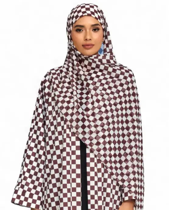 Elegance Brun and Blanc Abaya Dar-Al-Hayya