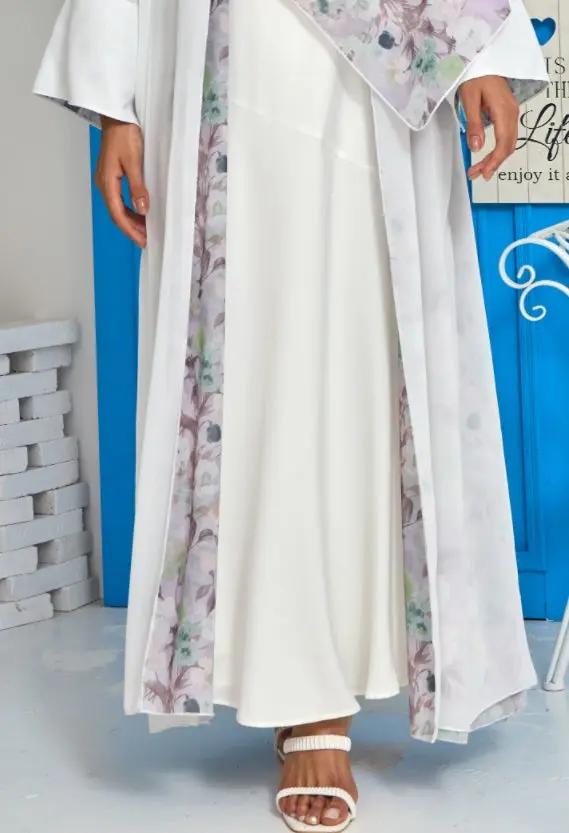 Lilac Wave Floral Print Abaya Dar-Al-Hayya