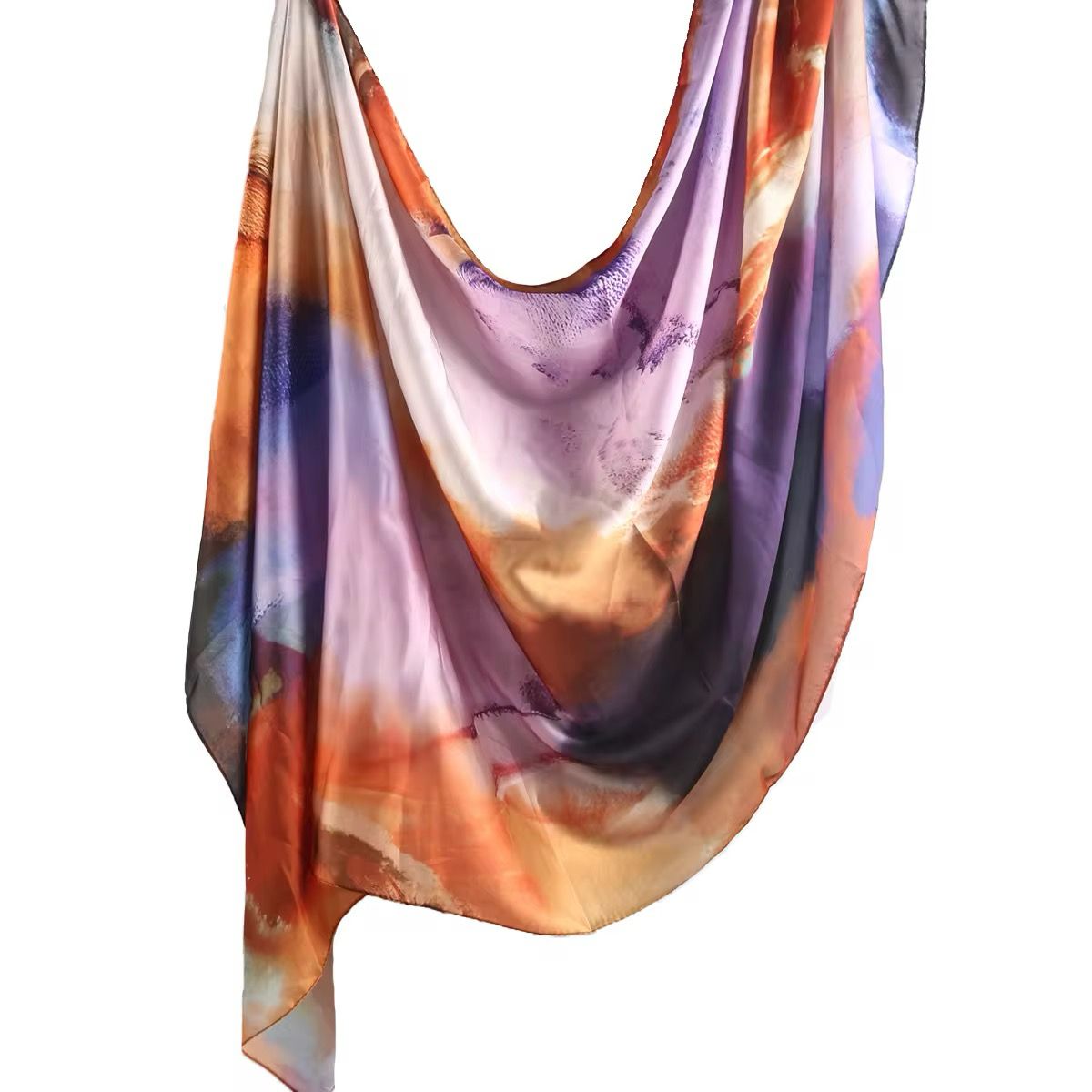 Satin Watercolor Hijabs - Sunset Serenity