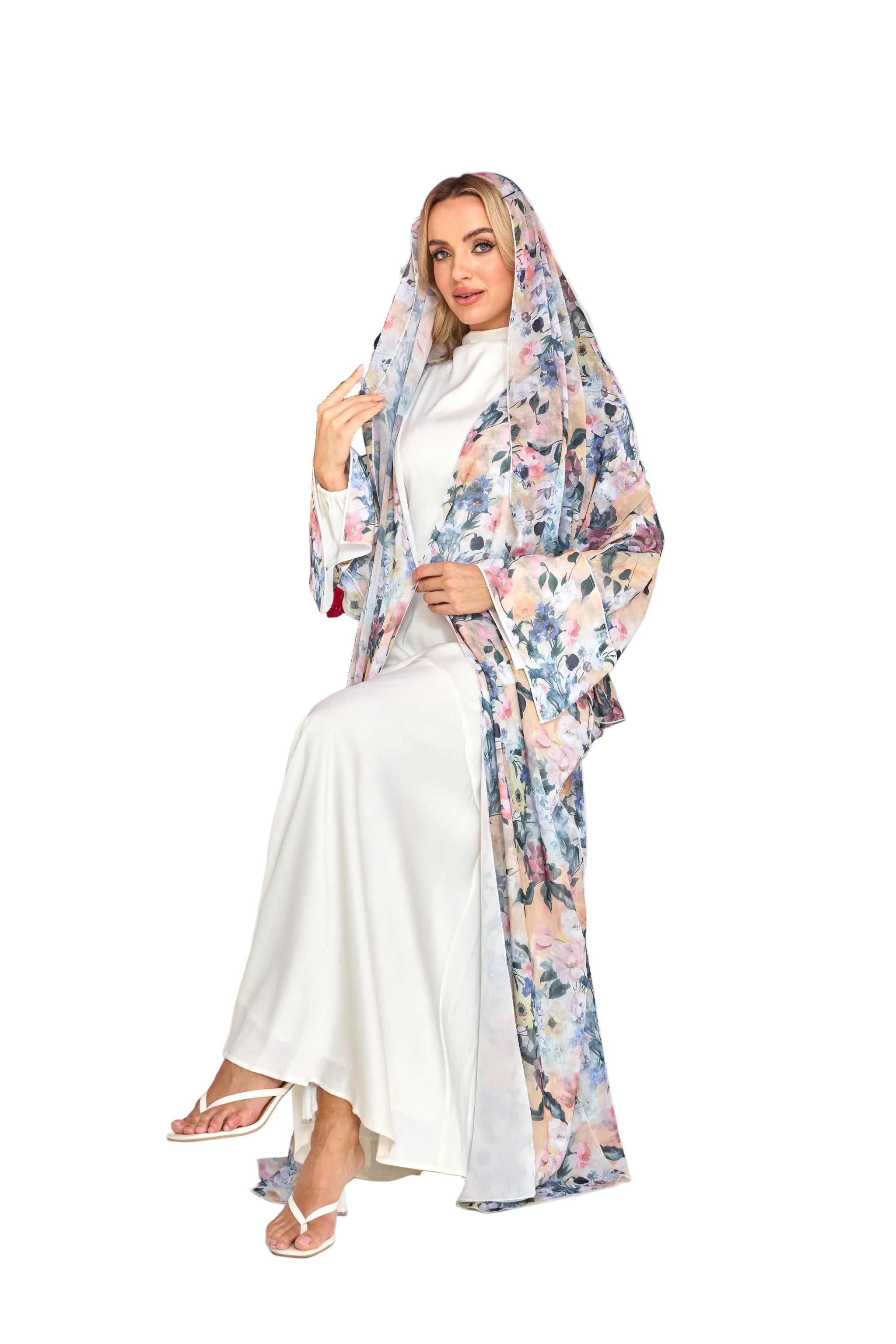 Blossom Breeze Floral Print Abaya Dar-Al-Hayya