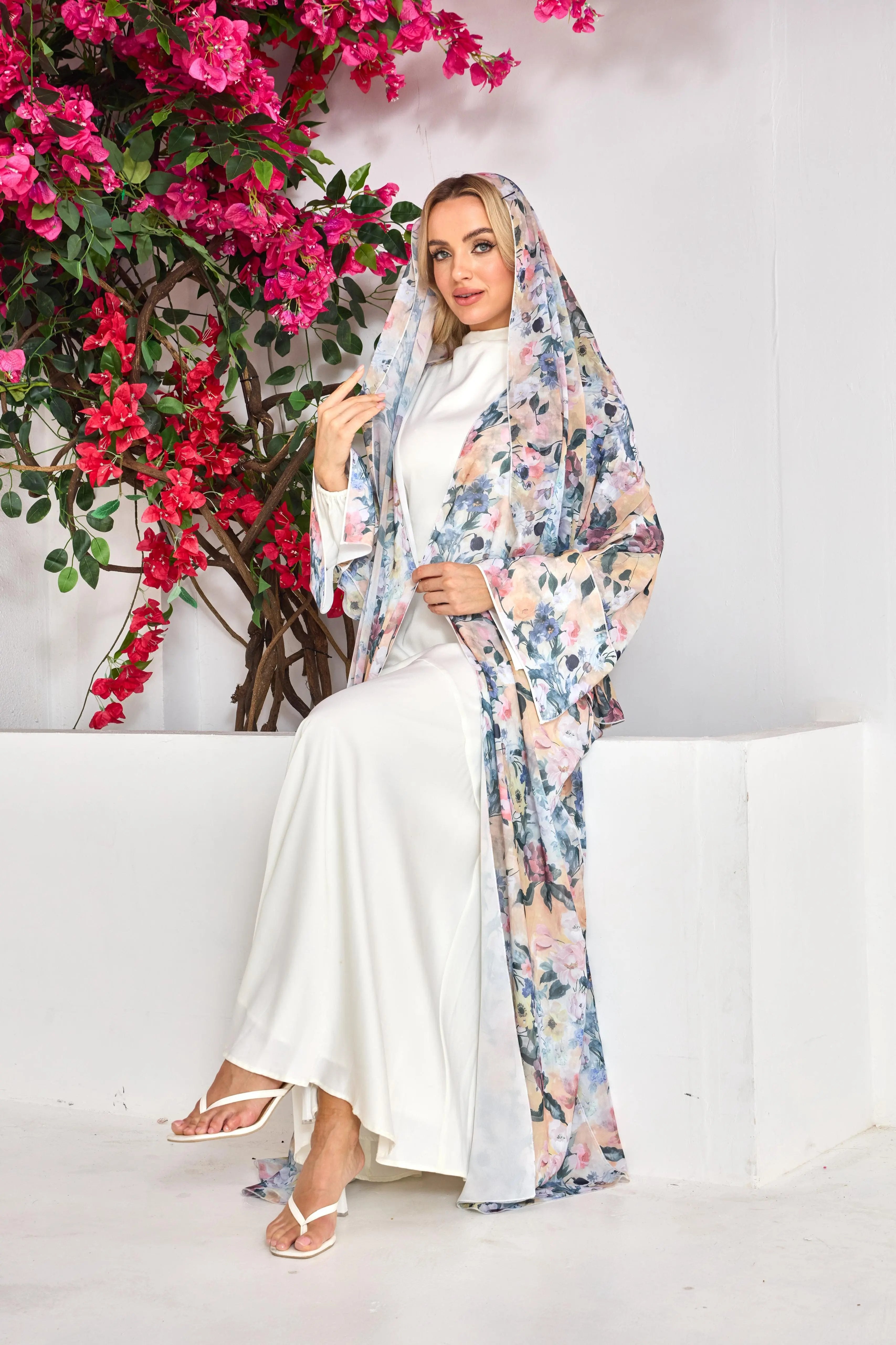 Blossom Breeze Floral Print Abaya Dar-Al-Hayya