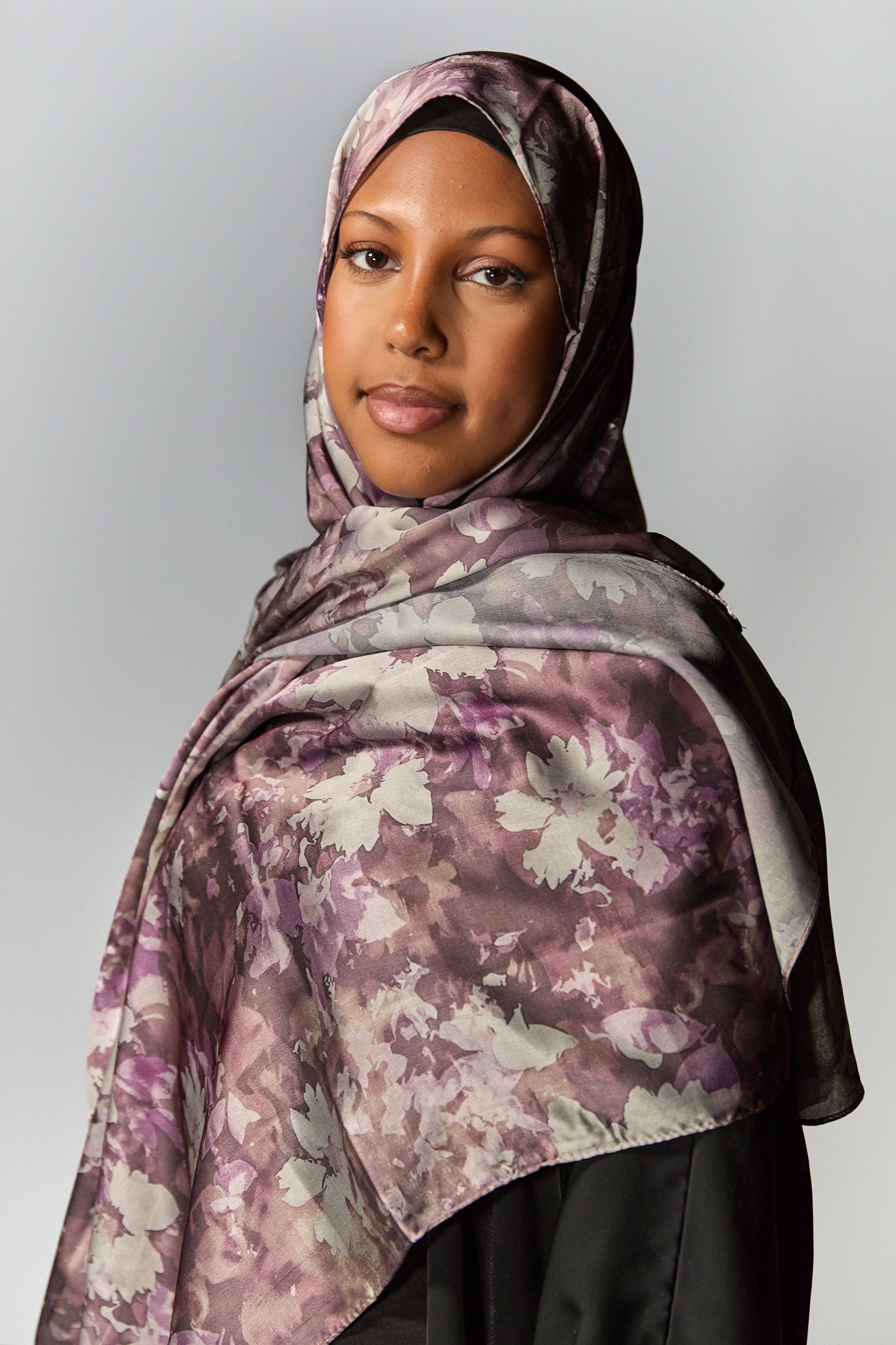 Mystic Bloom Satin Hijab