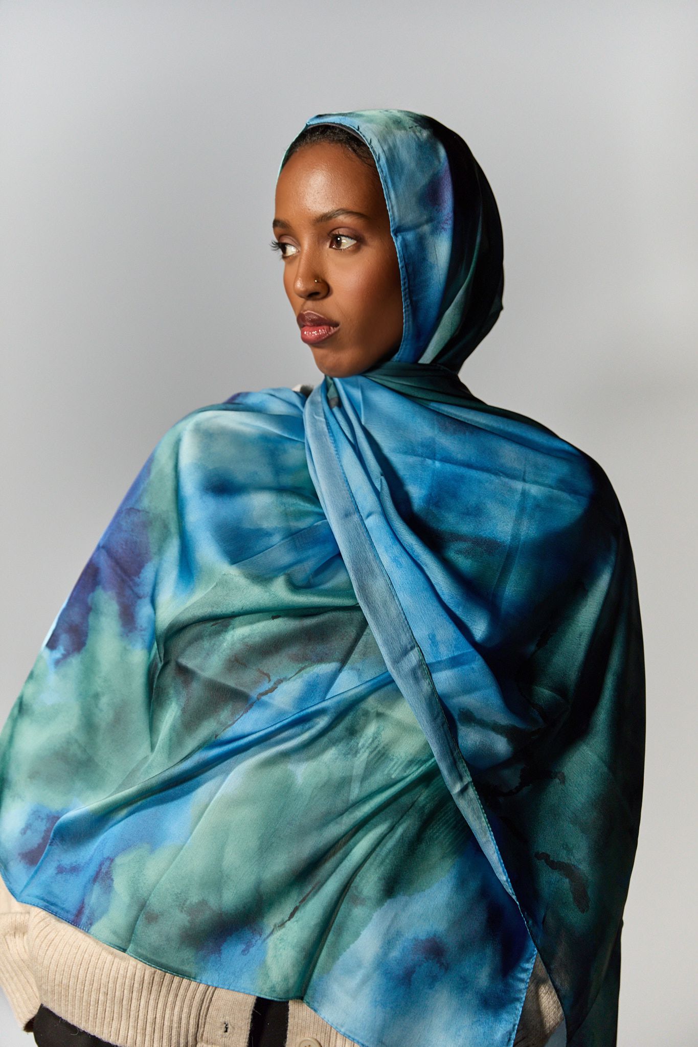 Ocean Breeze Satin Hijab