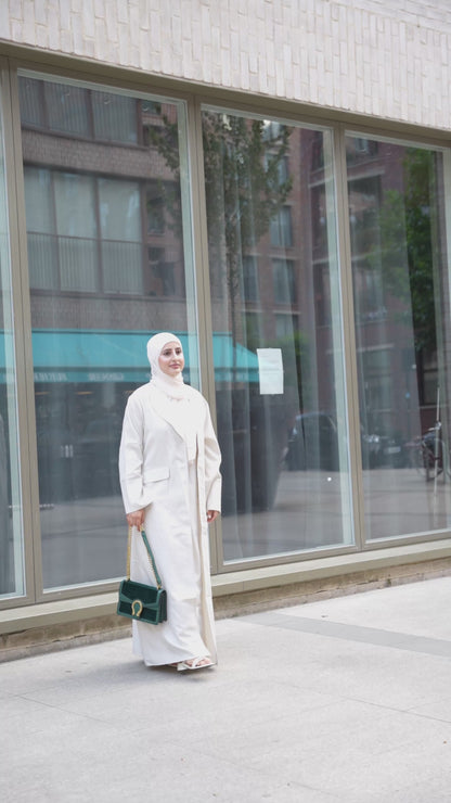 Ivory Bliss Blazer Abaya Set