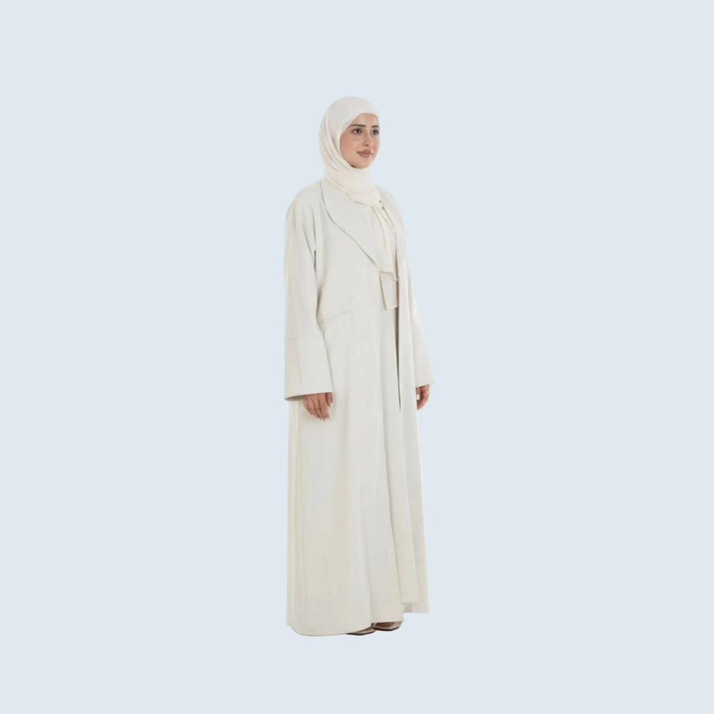 Ivory Bliss Blazer Abaya Set Dar-Al-Hayya