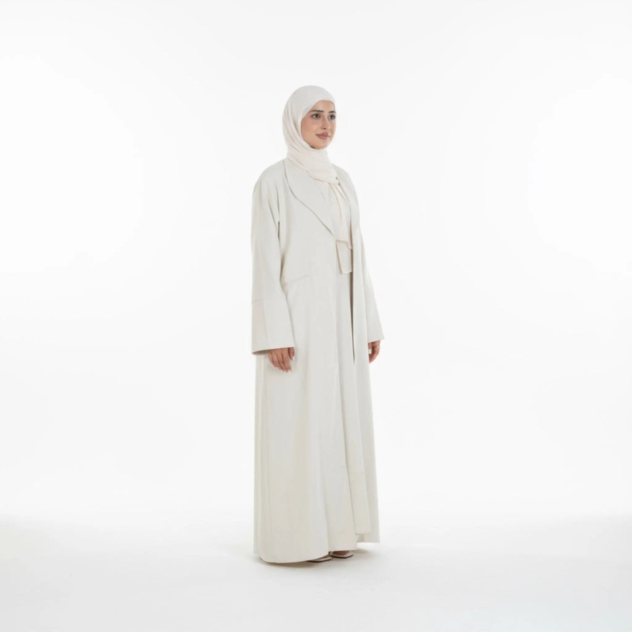 Ivory Bliss Blazer Abaya Set Dar-Al-Hayya