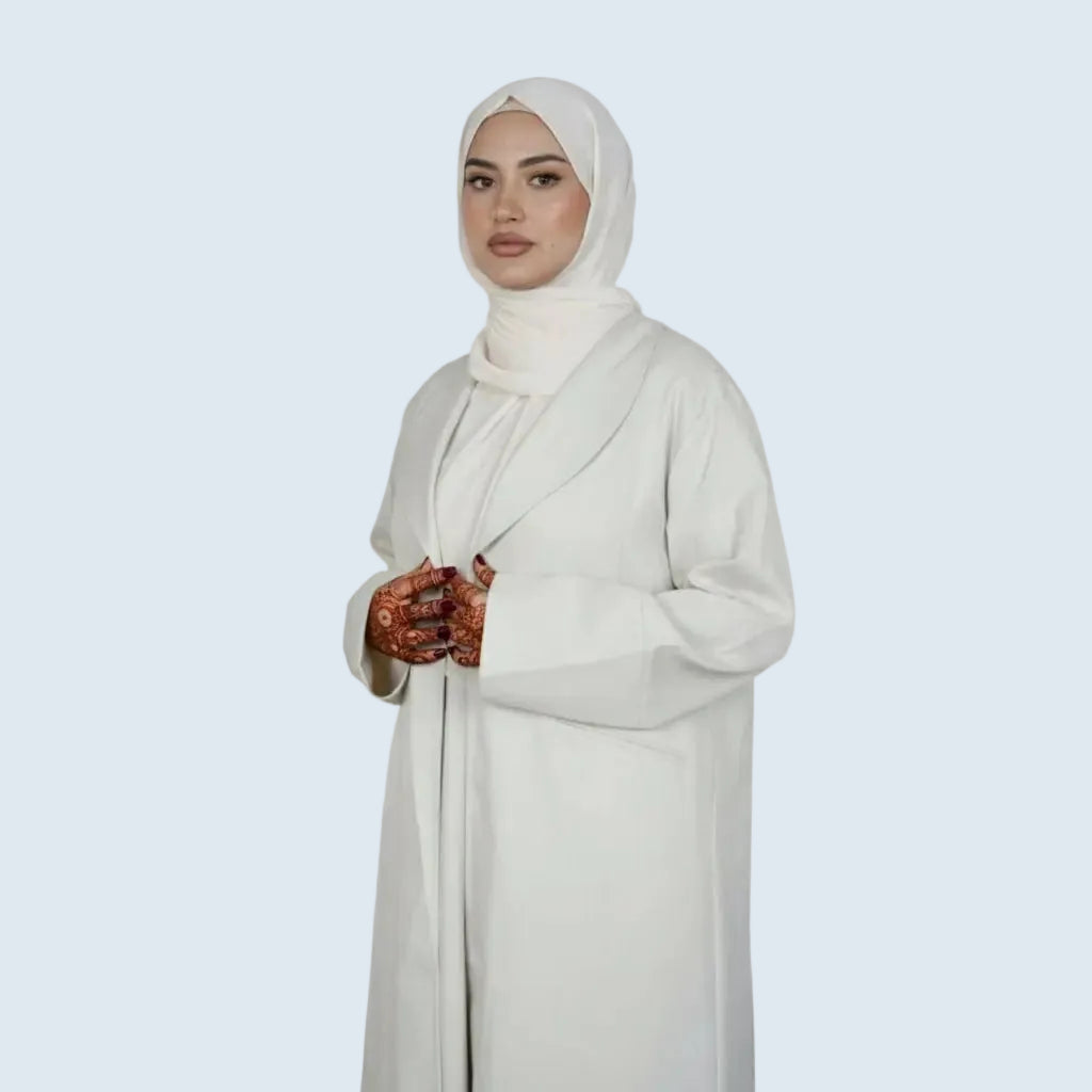 Ivory Bliss Blazer Abaya Set Dar-Al-Hayya