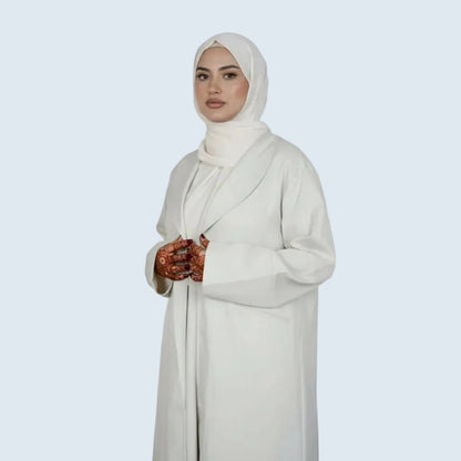 Ivory Bliss Blazer Abaya Set Dar-Al-Hayya