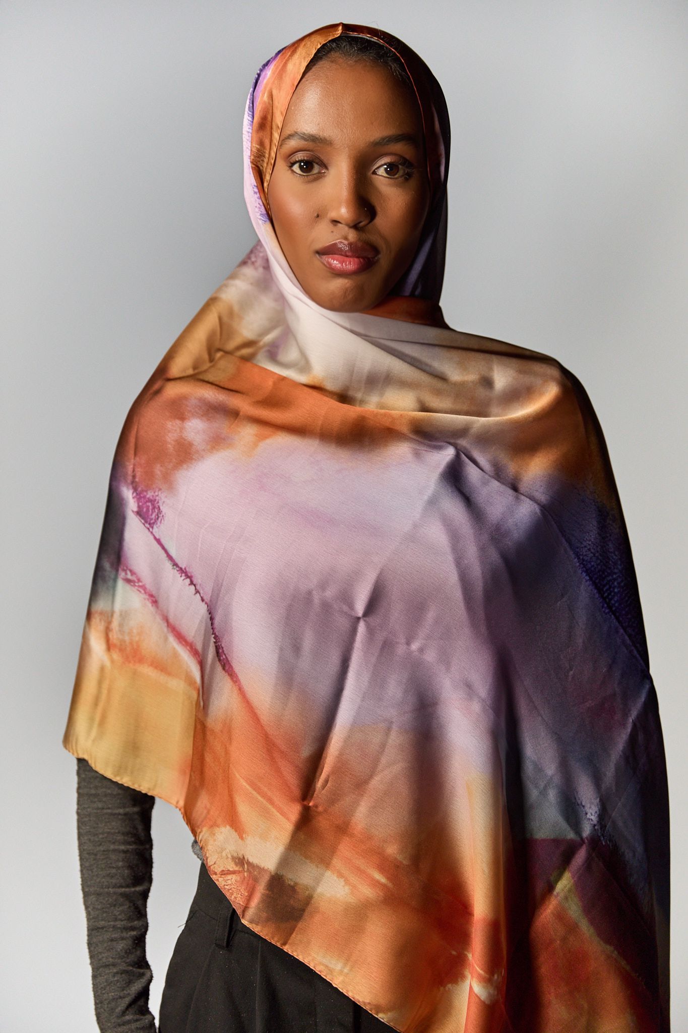 Sunset Glow Satin Hijab