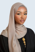 Beige Plain Modal Hijab Dar-Al-Hayya