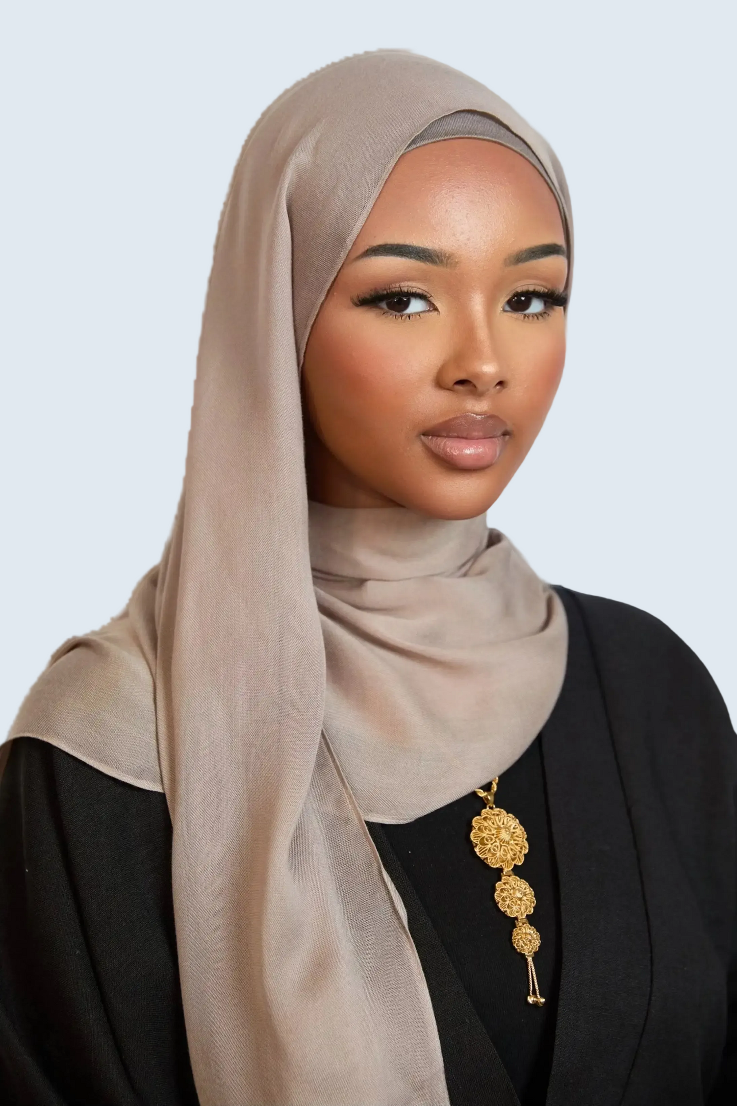 Beige Plain Modal Hijab Dar-Al-Hayya