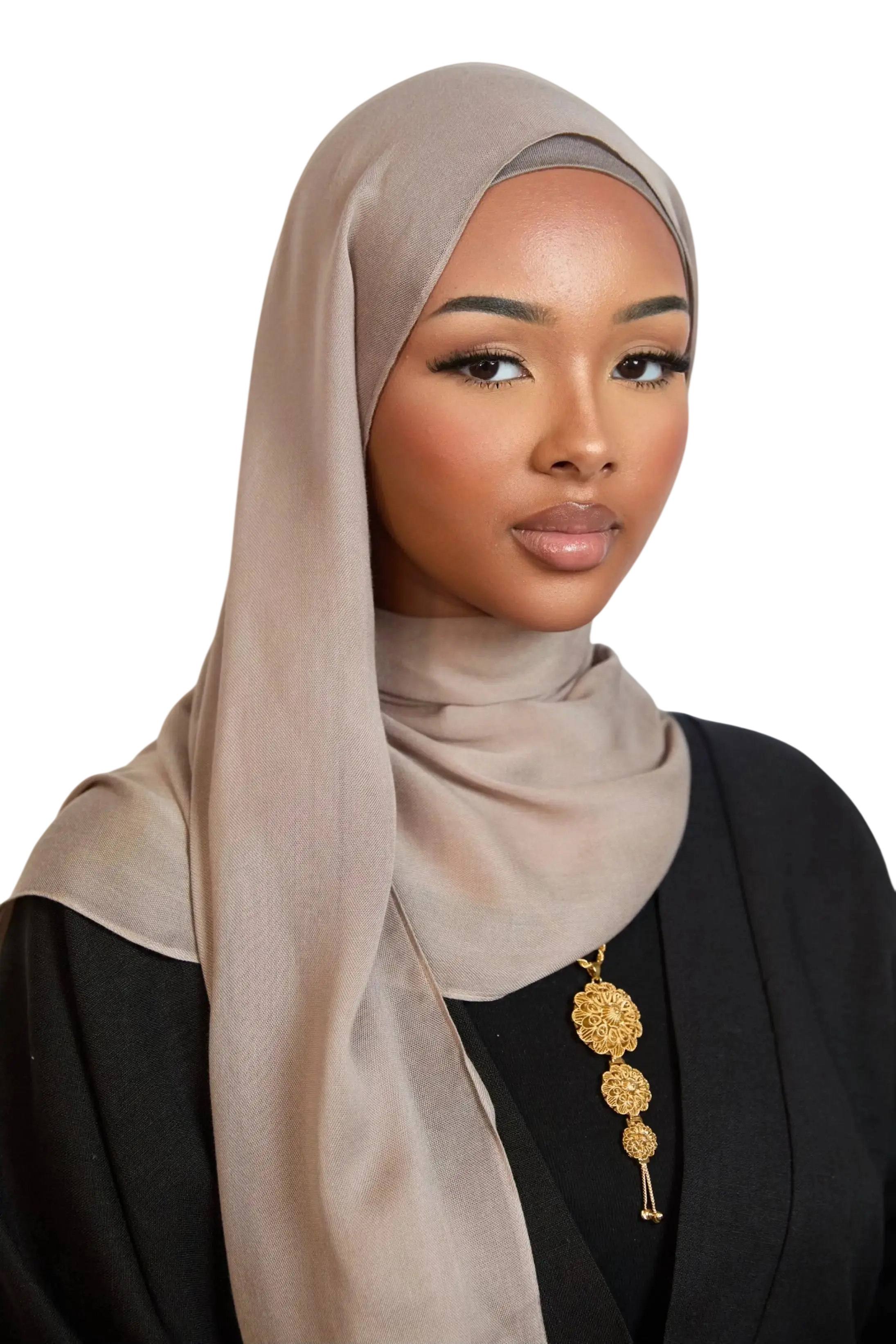 Beige Plain Modal Hijab Dar-Al-Hayya